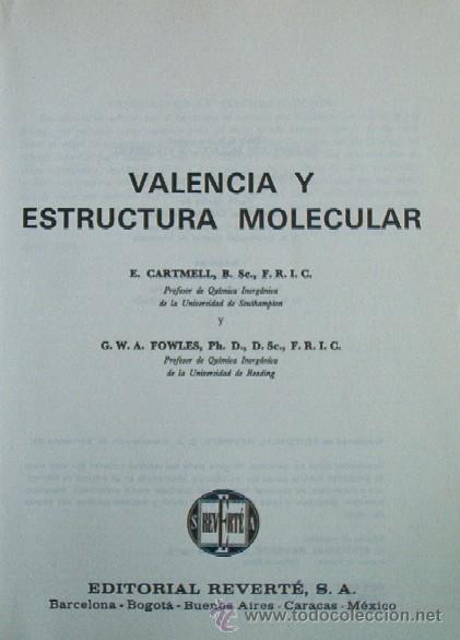 Libros de segunda mano de ciencias: VALENCIA Y ESTRUCTURA MOLECULAR - Foto 3