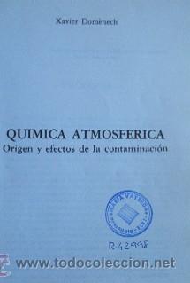 Libros de segunda mano de ciencias: QUIMICA ATMOSFERICA - Foto 2