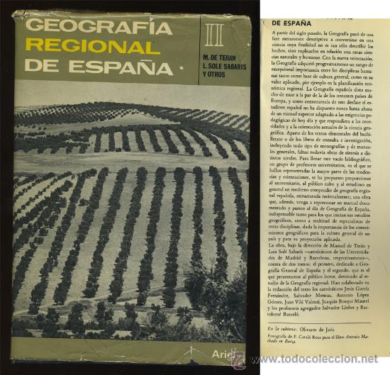 Libros de segunda mano: GEOGRAFIA REGIONAL DE ESPA&Ntilde;A M. DE TERAN Y OTROS - Foto 1