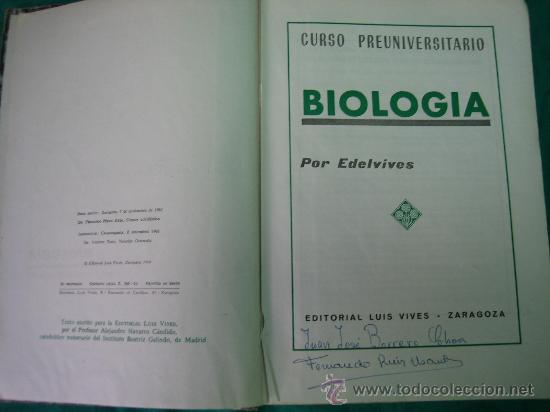 Libros de segunda mano: Biologia. Curso Universitario 1963 - Foto 2