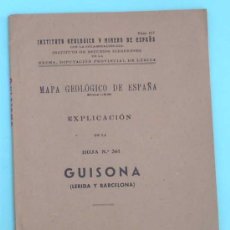 Libros de segunda mano: MAPA GEOLÓGICO DE ESPAÑA. GUISONA. (LERIDA Y BARCELONA) MADRID. TIP. LIT. COULLAUT, 1950.
