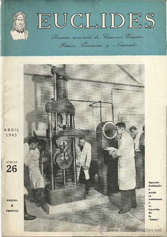 Libros de segunda mano de ciencias: Revista Euclides  - 1943 *  CELULOSAS * BAL&Iacute;STICA EXTERIOR * - Foto 1