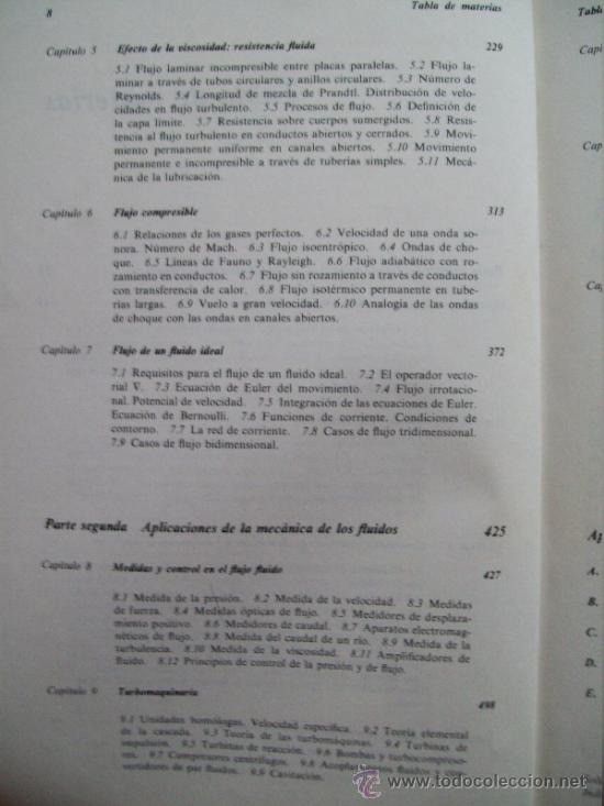 Libros de segunda mano de ciencias: LIBRO: MEC&Aacute;NICA DE LOS FLU&Iacute;DOS (MCGRAW-HILL, 1971) - Foto 5