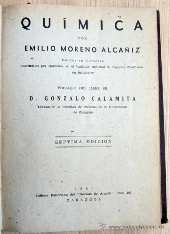 Libros de segunda mano de ciencias: QUIMICA - EMILIO MORENO ALCA&Ntilde;IZ - Foto 2