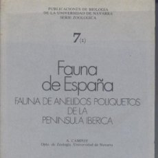 Libros de segunda mano: FAUNA DE ESPAÑA - FAUNA DE ANÉLIDOS POLIQUETOS DE LA P. IBÉRICA 2 VOLS. (CAMPOY) 1982 - SIN USO. Lote 35301726
