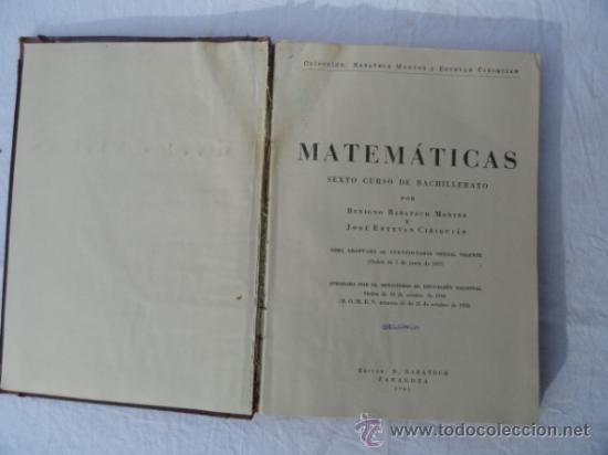 Libros de segunda mano de ciencias: LIBRO - MATEMATICAS 6&ordm; CURSO -. A&Ntilde;O 1961. - Foto 1