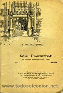 Libros de segunda mano de ciencias: TABLAS TRIGONOM&Eacute;TRICAS. ESCUELAS INTERNACIONALES - Foto 1