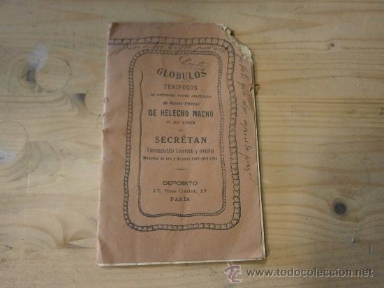 Libri di seconda mano: Folleto Globulos Ten&iacute;fugos al esxtracto verde eterizado de ra&iacute;ces frescas de helecho macho de los...