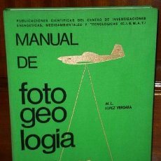 Libros de segunda mano: MANUAL DE FOTOGEOLOGÍA POR MARÍA LUISA LÓPEZ VERGARA DE CIEMAT EN MADRID 1988 3ª EDICIÓN. Lote 39341779