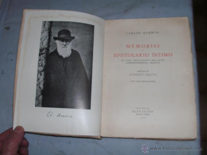 Libros de segunda mano: CARLOS DARWIN - MEMORIAS Y EPISTOLARIO INTIMO - Foto 2