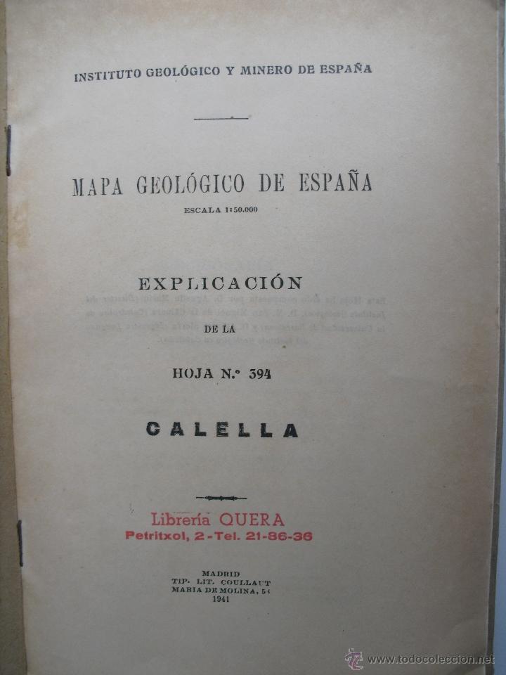 Libros de segunda mano: Calella. Mapa Geologico de Espa&ntilde;a. - Foto 1