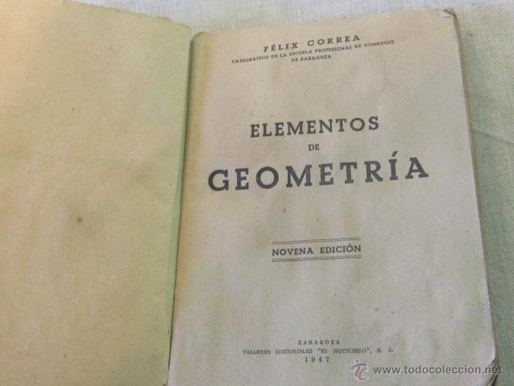 Libros de segunda mano de ciencias: ELEMENTOS DE GEOMETRIA 1947 - Foto 2