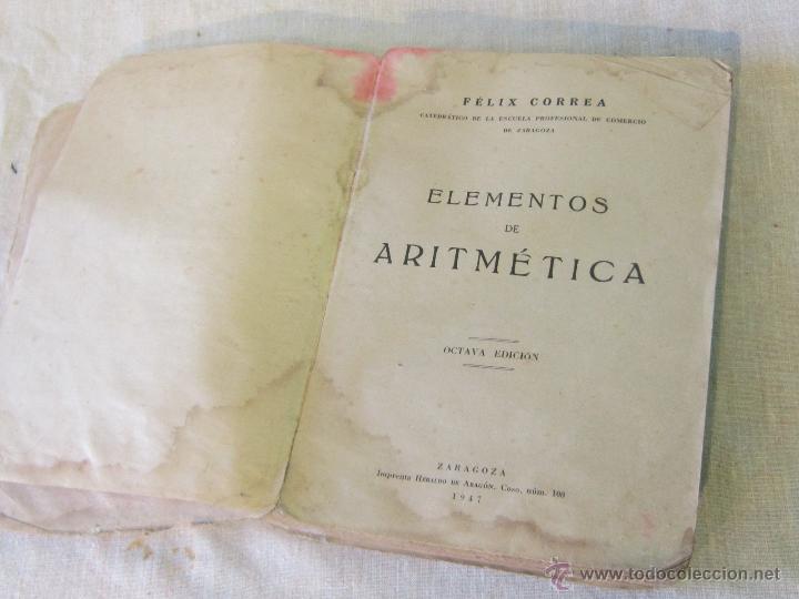 Libros de segunda mano de ciencias: ELEMENTOS DE ARITMETICA 1947 - Foto 2