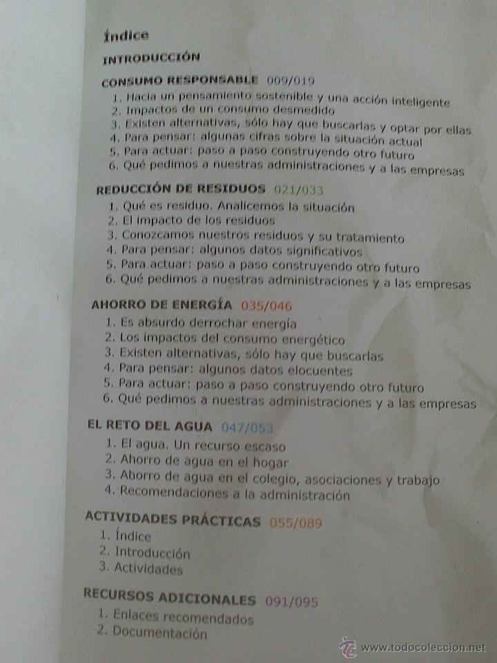Libros de segunda mano: PIENSA Y ACTUA, GUIA DIDACTICA DE CONSUMO RESPONSABLE - Foto 2