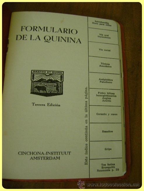 Second hand books of Sciences: Cinchona-Instituut Amsterdam: Formulario de la quinina, 3&ordf; edici&oacute;n