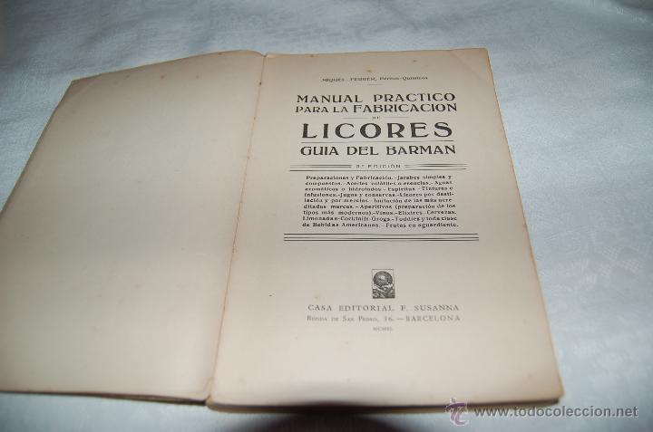 Libros de segunda mano de ciencias: MANUAL PRACTICO PARA LA FABRICACI&Oacute;N DE LICORES - Foto 3