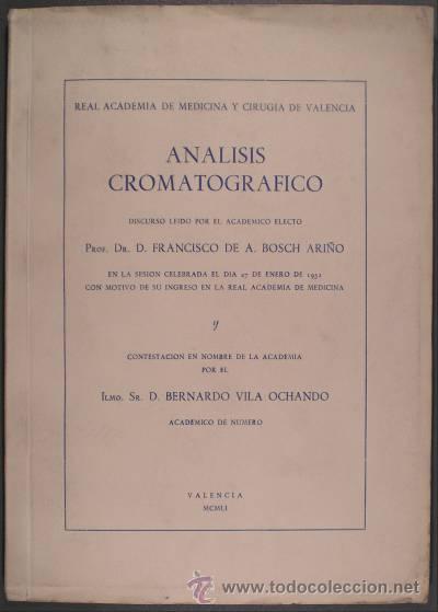 Libros de segunda mano de ciencias: BOSCH ARI&Ntilde;O, Francisco de A:  ANALISIS CROMATOGRAFICO - Foto 1