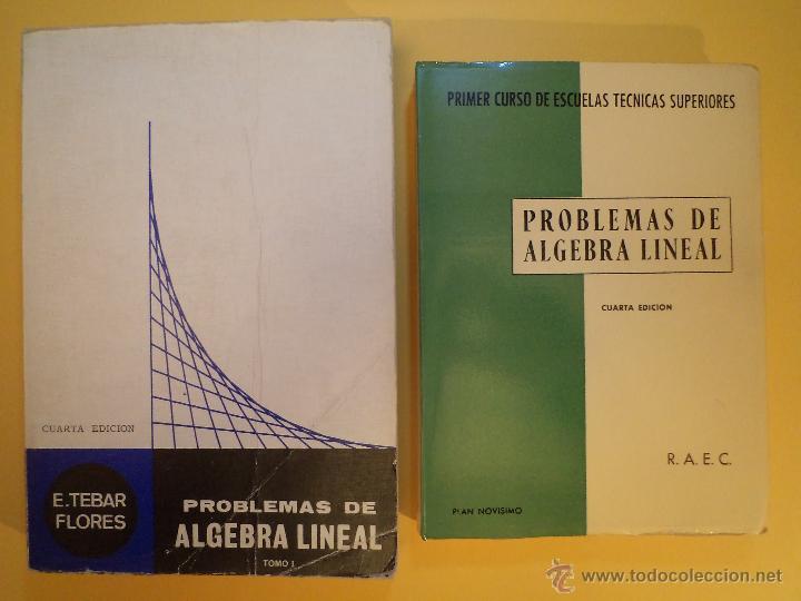 Libros de segunda mano de ciencias: Lote 2 t&iacute;tulos: PROBLEMAS DE &Aacute;LGEBRA LINEAL. E. TEBAR FLORES / R.A.C.E. - Foto 1