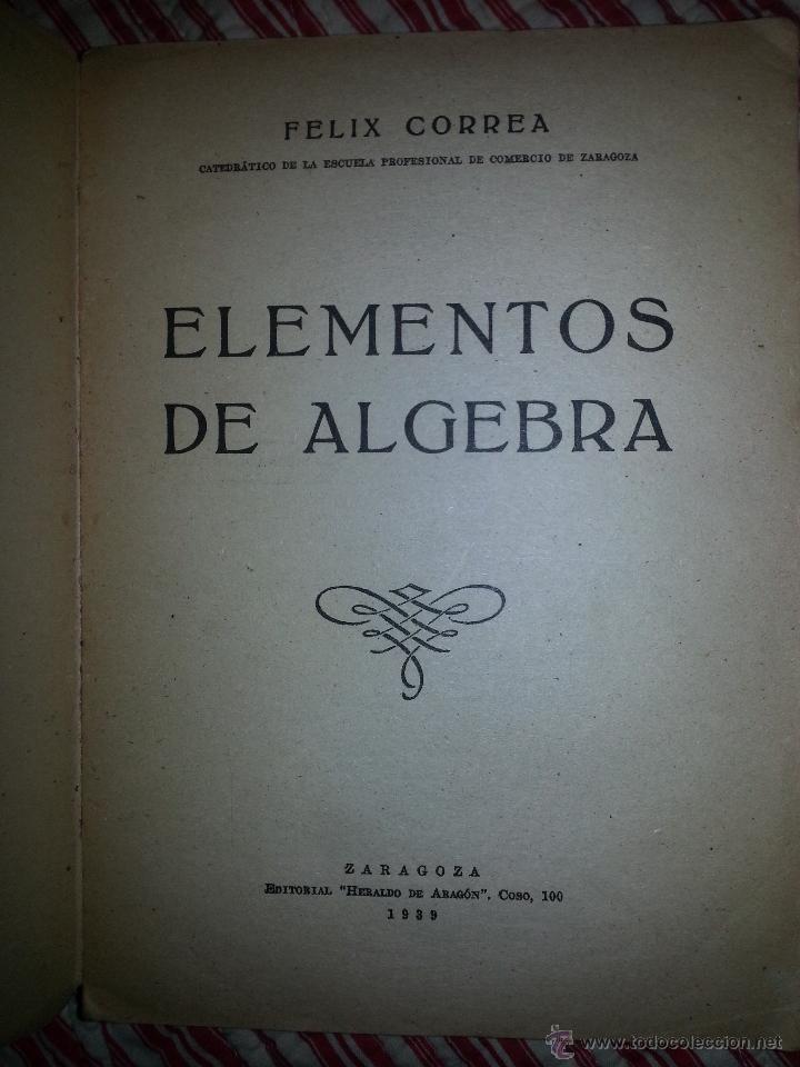 Libros de segunda mano de ciencias: Elementos de Algebra (1940) - Foto 2