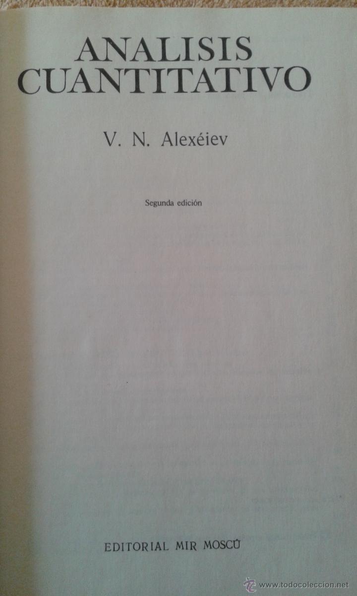 Libros de segunda mano de ciencias: ANALISIS CUANTITATIVO -ED. MIR MOSCU- - Foto 3