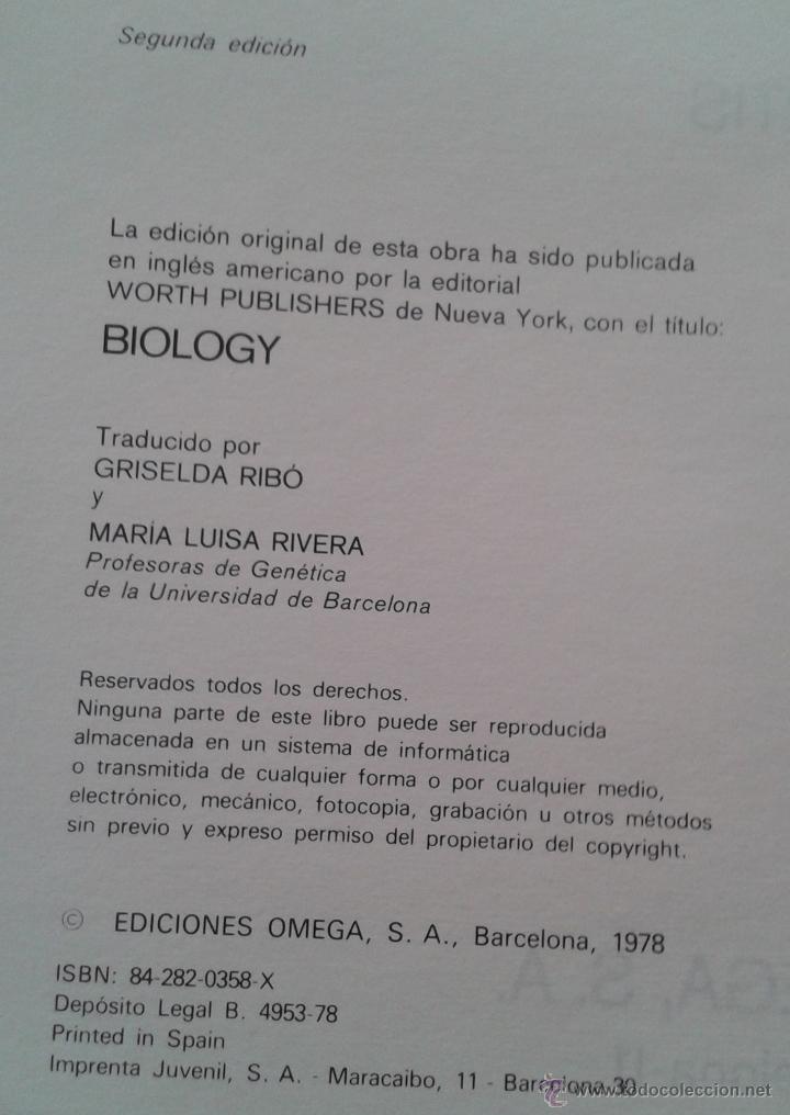 Libros de segunda mano: BIOLOGIA - HELENA CURTIS -OMEGA - Foto 2
