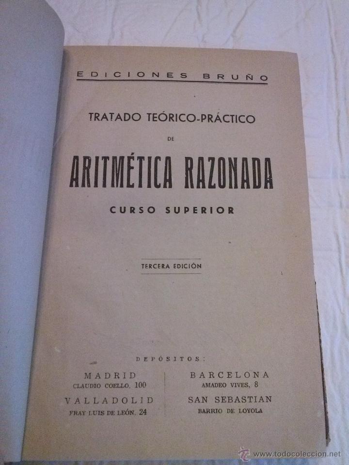 Libros de segunda mano de ciencias: Tratado te&oacute;rico-pr&aacute;ctico de Aritm&eacute;tica razonada - Foto 4