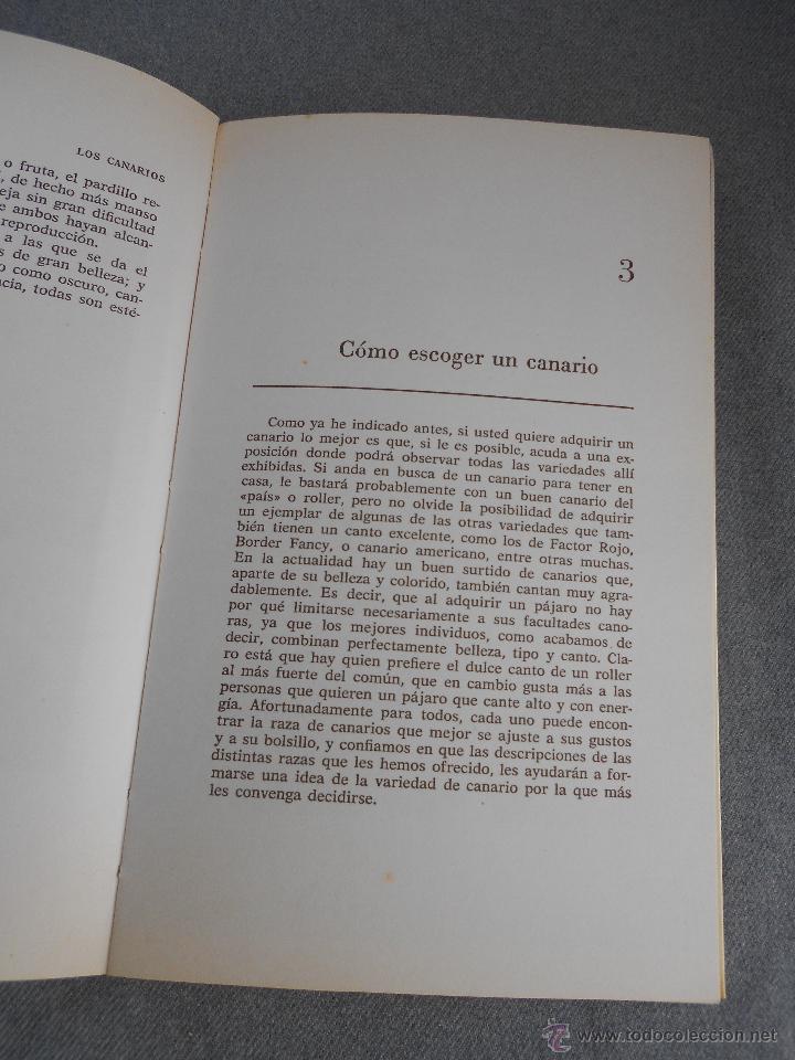 Libros de segunda mano: LOS CANARIOS. COMO SELECCIONARLOS Y CUIDARLOS - Foto 6