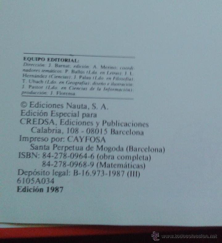 Libros de segunda mano de ciencias: &Aacute;REAS CONSULTOR DID&Aacute;CTICO - MATEM&Aacute;TICAS - CREDSA - Foto 5