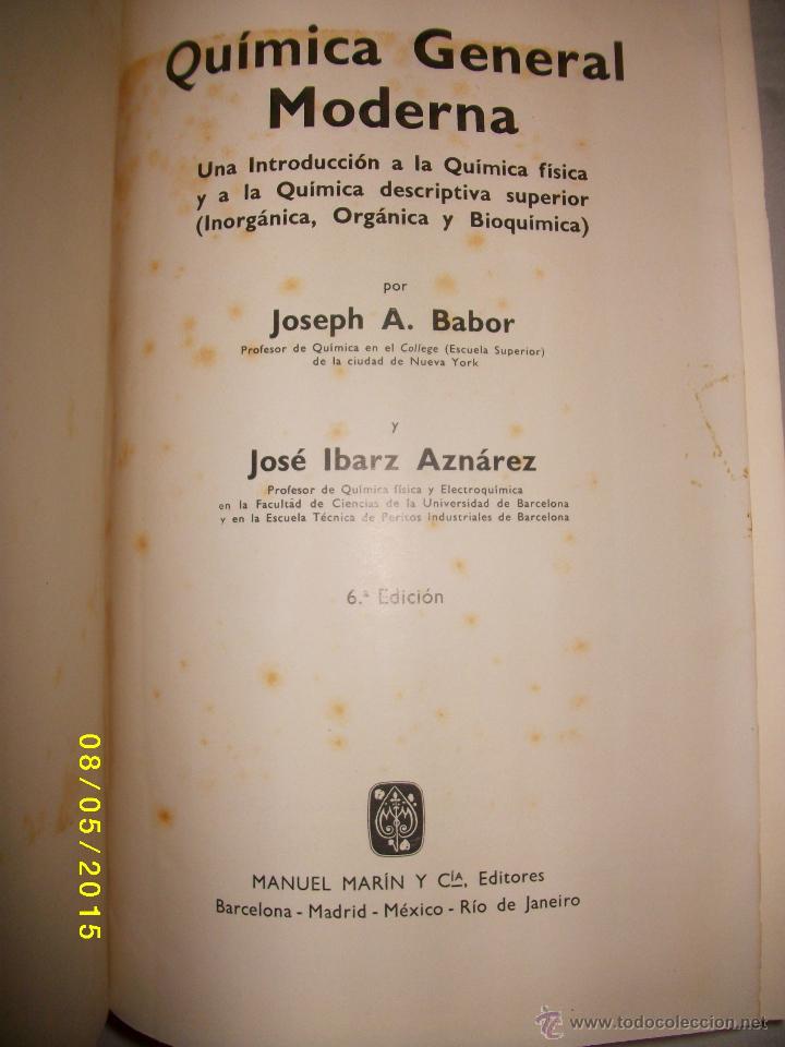Libros de segunda mano de ciencias: QUIMICA GENERAL MODERNA 1958 - Foto 3