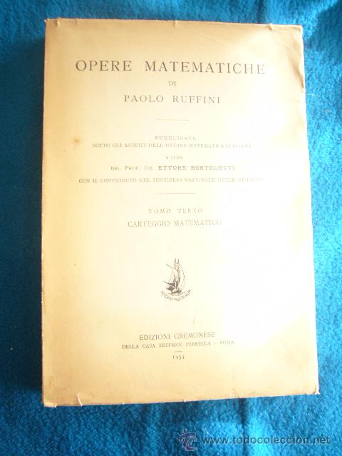 Paolo Ruffini 1765 1822 Opere Matematiche Acquista Libri Di Fisica Chimica E Matematica A Todocoleccion 49519581