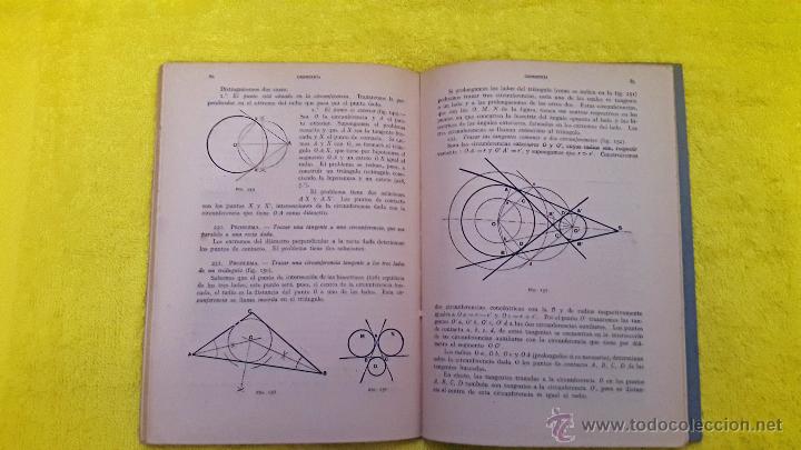 Libros de segunda mano de ciencias: GEOMETR&Iacute;A 1&ordf; Y 2&ordf; PARTE A&Ntilde;O 1940 - Foto 4