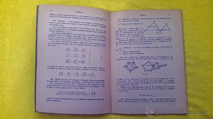 Libros de segunda mano de ciencias: GEOMETR&Iacute;A 1&ordf; Y 2&ordf; PARTE A&Ntilde;O 1940 - Foto 5