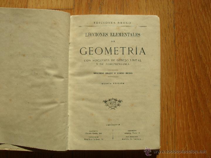 Libros de segunda mano de ciencias: LECCIONES ELEMENTALES DE GEOMETRIA, Segundo Grado, Ediciones Bru&ntilde;o - Foto 4