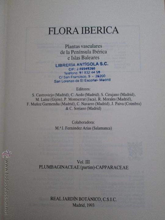Libros de segunda mano: FLORA IBERICA. 4 TOMOS. E.D. REAL JARDIN BOTANICO. - Foto 41