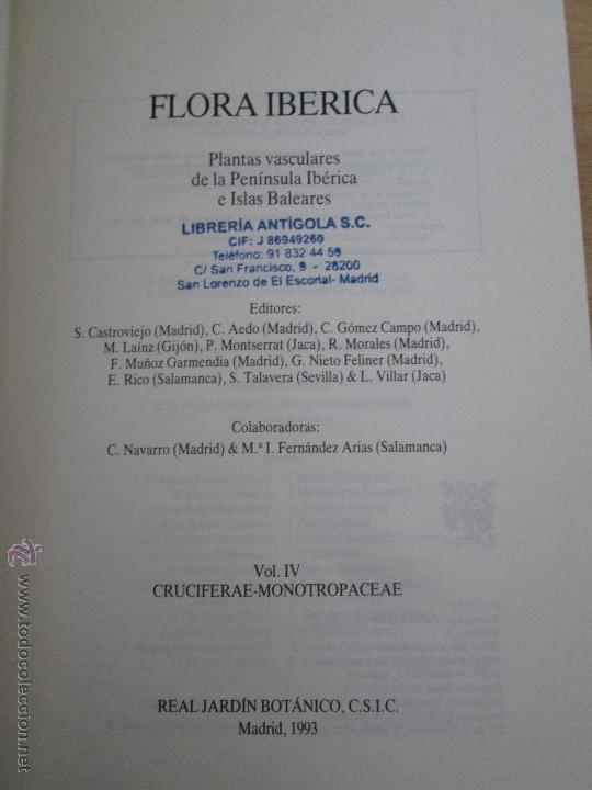 Libros de segunda mano: FLORA IBERICA. 4 TOMOS. E.D. REAL JARDIN BOTANICO. - Foto 61