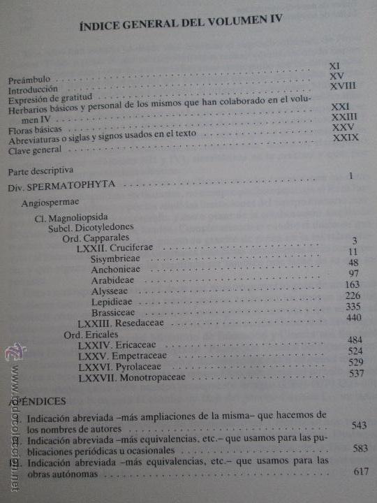 Libros de segunda mano: FLORA IBERICA. 4 TOMOS. E.D. REAL JARDIN BOTANICO. - Foto 62