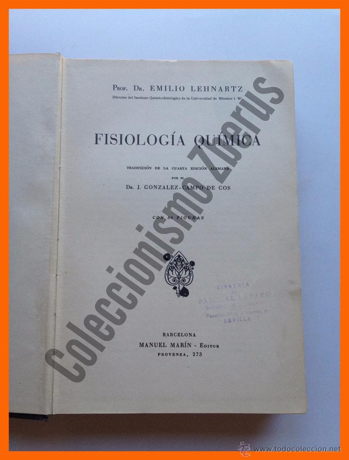 Libros de segunda mano de ciencias: Fisiologia Quimica - Emilio Lehnartz - Foto 1