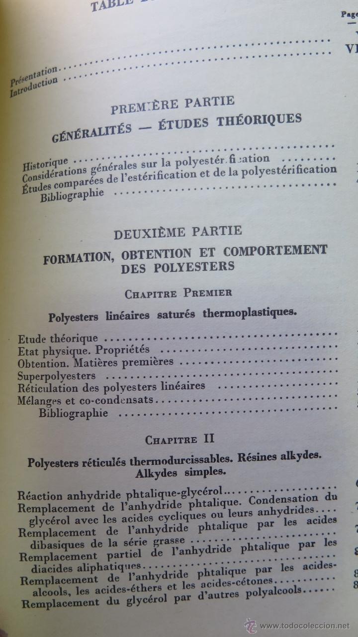 Libros de segunda mano de ciencias: MUY RARO ! RESINES ALKYDES-POLYESTERS. J. BOURRY. ED. DUNOD. 1952 - Foto 2