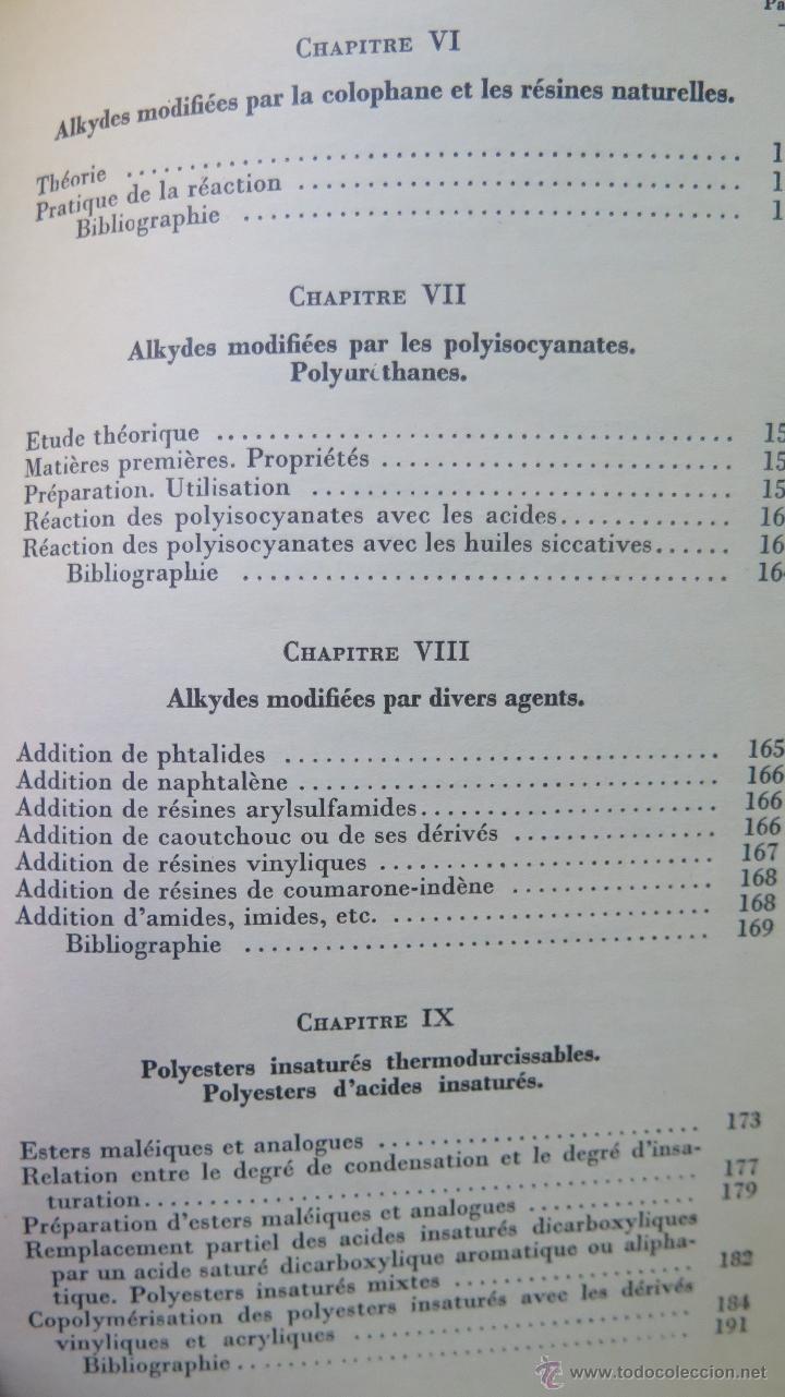 Libros de segunda mano de ciencias: MUY RARO ! RESINES ALKYDES-POLYESTERS. J. BOURRY. ED. DUNOD. 1952 - Foto 4