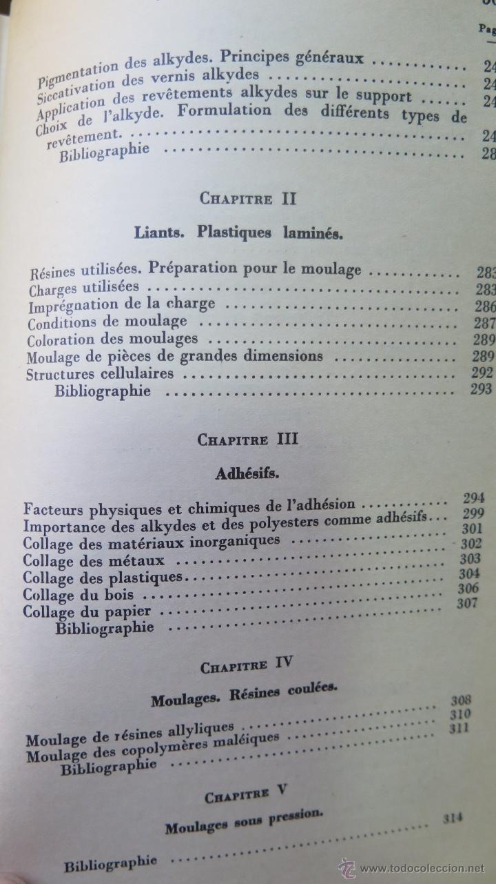 Libros de segunda mano de ciencias: MUY RARO ! RESINES ALKYDES-POLYESTERS. J. BOURRY. ED. DUNOD. 1952 - Foto 6