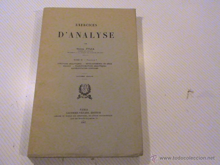 Libros de segunda mano de ciencias: Exercises danalyse. (autor: Gaston Julia)  (est&aacute; en franc&eacute;s) - Foto 1