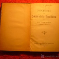Libros de segunda mano de Ciencias: JOSE OÑATE: - NOCIONES DE GEOMETRIA ANALITICA - (AVILA, 1939)
