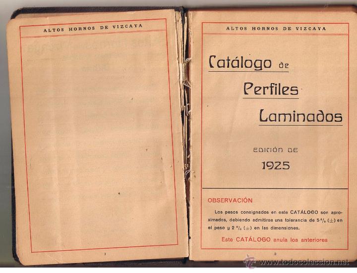 Libros de segunda mano de ciencias: CAT&Aacute;LOGO DE PERFILES LAMINADOS. 1925. (Z6) - Foto 3