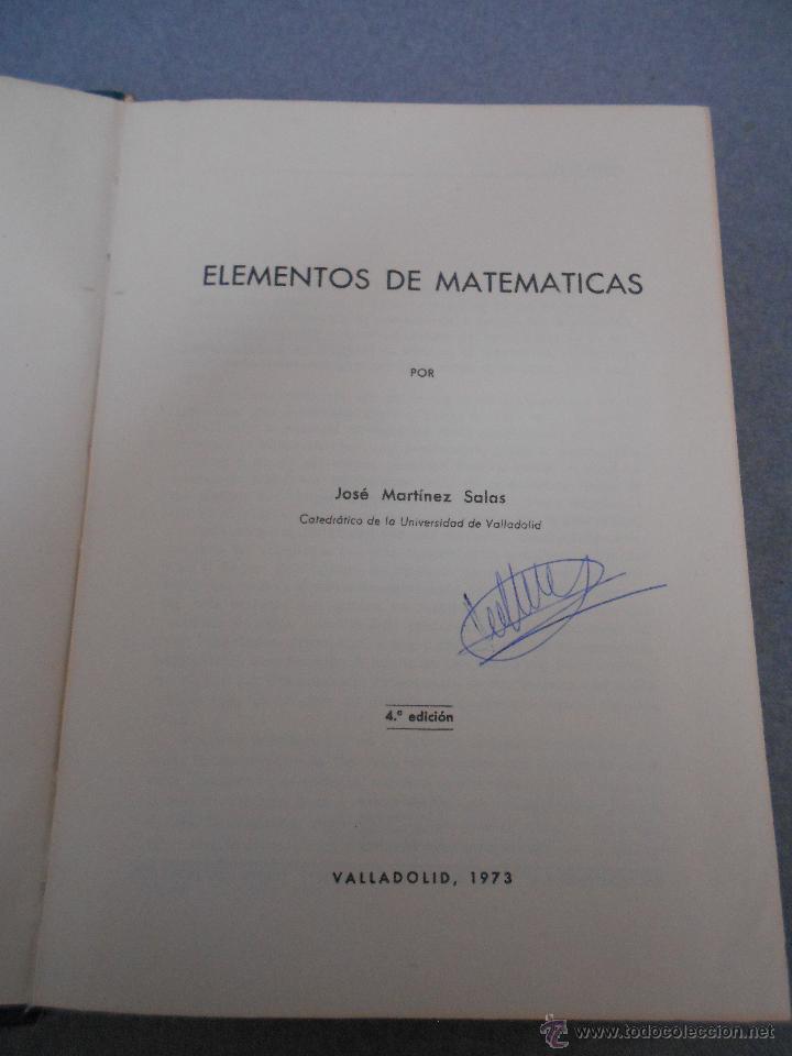 Libros de segunda mano de ciencias: ELEMENTOS DE MATEMATICAS - Foto 4