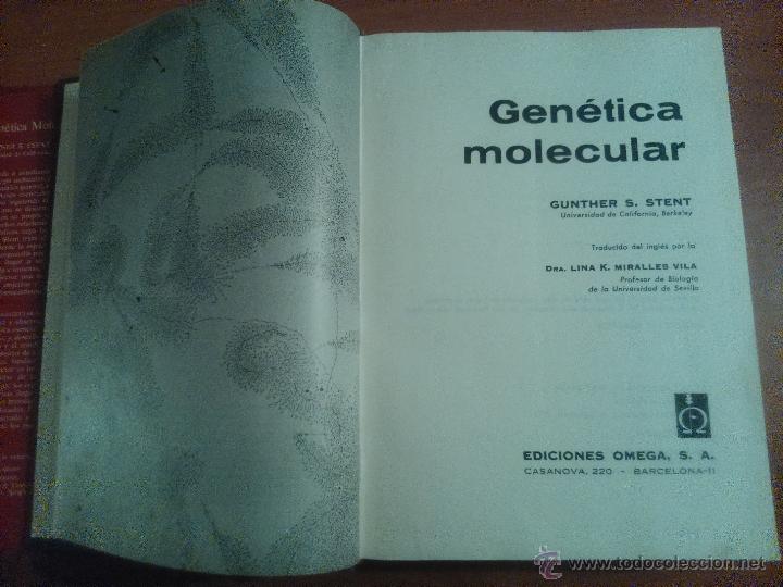 Libros de segunda mano: Gen&eacute;tica Molecular Gunther S. Stent. - Foto 2
