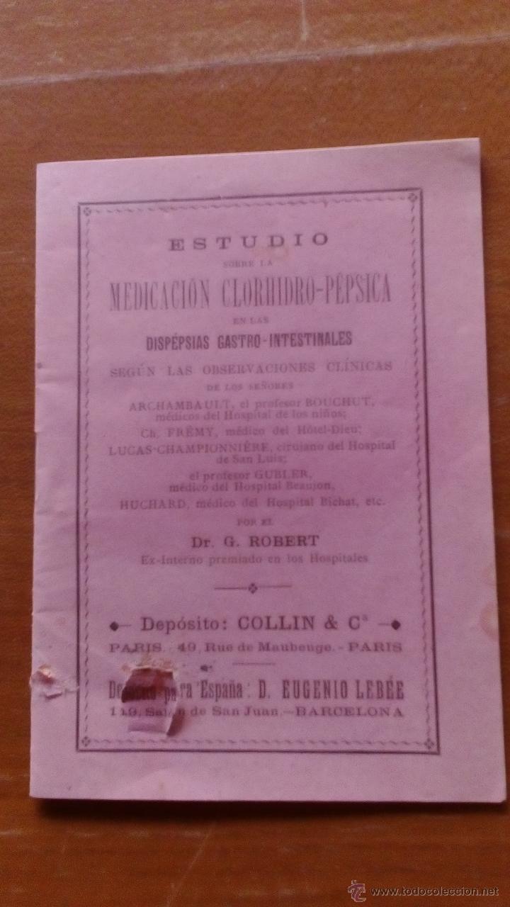 Gebrauchte B&uuml;cher der Wissenschaften: ESTUDIO SOBRE LA MEDICACION CLORHIDRO-PEPSICA EN LAS DISPEPSIAS GASTRO INTESTINALES