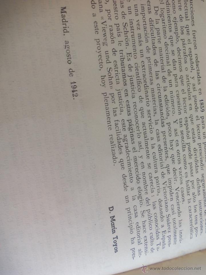 Libros de segunda mano de ciencias: Tablas de logaritmos. L. Schr&ouml;n. 1942. Editorial Victoriano Suarez. - Foto 9