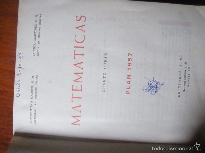 Libros de segunda mano de ciencias: libro de matematicas SM 4&ordm; CURSO 1967 PRECIOSO - Foto 2