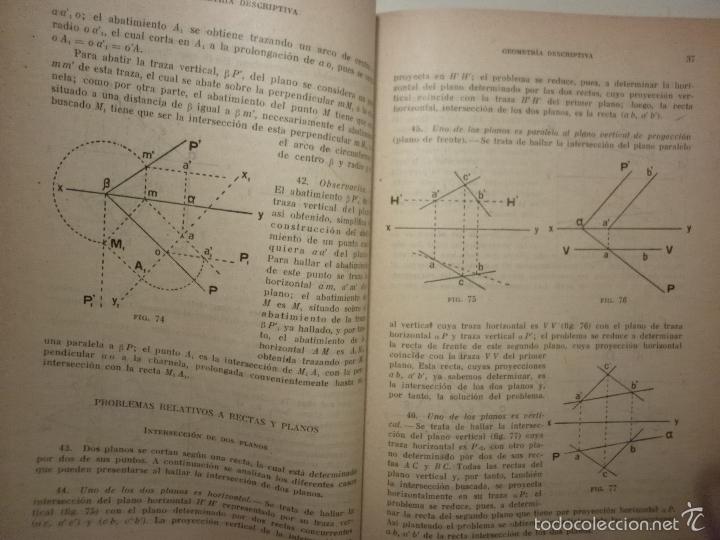 Libros de segunda mano de ciencias: GEOMETR&Iacute;A DESCRIPTIVA - Barcelona 1956 - Ilustrado - Foto 3
