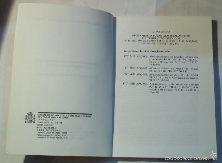 Libros de segunda mano: REGLAMENTO SOBRE ALMACENAMIENTO DE PRODUCTOS QUIMICOS - - Foto 1